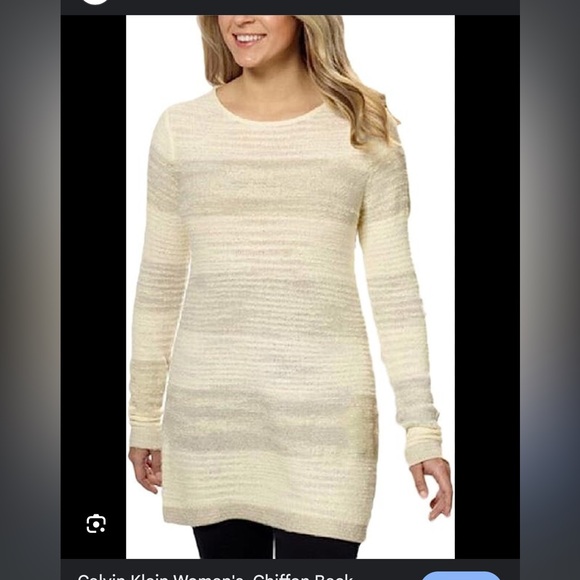 Calvin Klein Beige Striped Knit Tunic - Picture 1 of 2